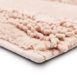 Kirklands Home Bathroom Rugs|Petal Blush Asymmetrical Cotton Bath Mat, 60 in. Pink