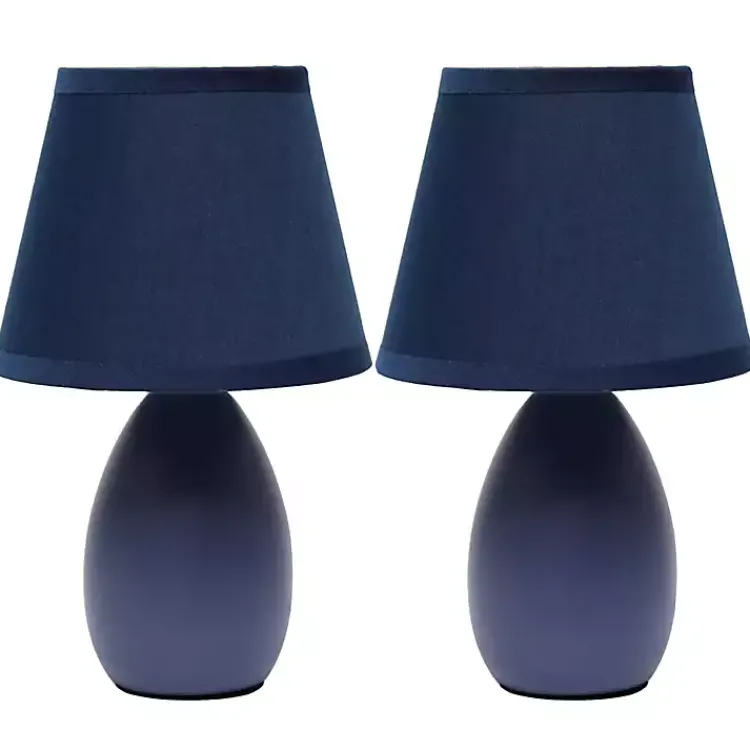 Kirklands Home Table Lamps|Petite Oblong Table Lamps, Set of 2 Blue