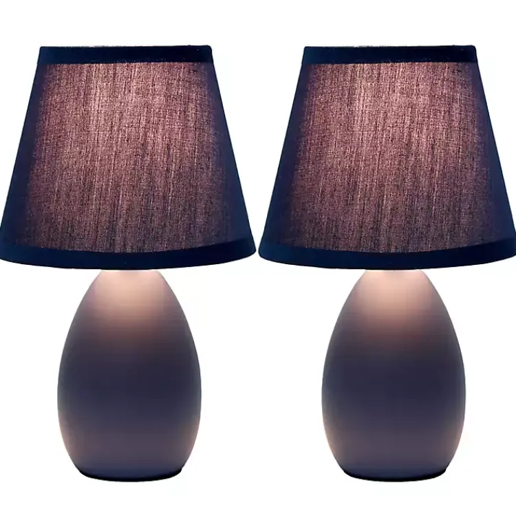 Kirklands Home Table Lamps|Petite Oblong Table Lamps, Set of 2 Blue