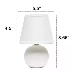 Kirklands Home Table Lamps|Petite Off Orb Ceramic Table Lamp White