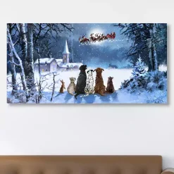 New Pets Watching Santa Canvas Art Print Christmas Art & Wall Decor