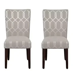 Kirklands Home Dining Chairs|Pewter Lattice Parsons Chairs, Set of 2 Gray
