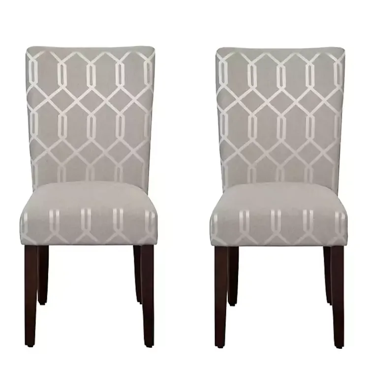 Kirklands Home Dining Chairs|Pewter Lattice Parsons Chairs, Set of 2 Gray