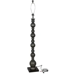 Kirklands Home Floor Lamps|Pewter Pillar Round Floor Lamp Gray