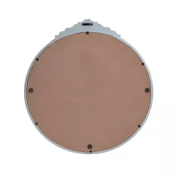 Kirklands Home Decorative Mirrors|Pewter Wood Carved Rosettes Wall Mirror