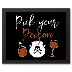 Clearance Pick Your Poison Framed Canvas Art Print Halloween