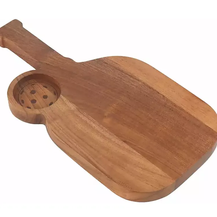 Kirklands Home Serving & Entertaining|Pickleball Shaped Acacia Wood Serving Board