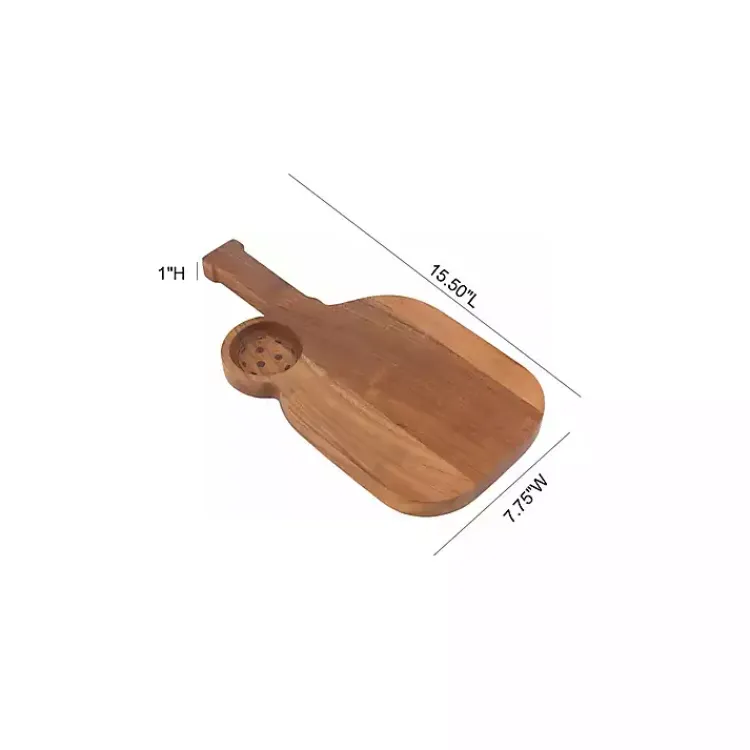 Kirklands Home Serving & Entertaining|Pickleball Shaped Acacia Wood Serving Board
