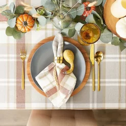 Kirklands Home Table Linens|Picnic Plaid Cotton Tablecloth, 120 in. Multi