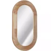 Kirklands Home Decorative Mirrors|Pill Capsule Oval Shaped Wood Wall Mirror