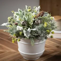 Clearance Pine & Berry Jingle Bell Christmas Arrangement Christmas Arrangements & Garland