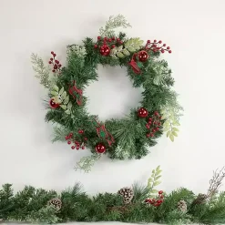 Online Pine and Berry Christmas Wreath, 24 in. Wreaths