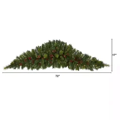 Online Pine and Berry LED Swag Christmas Wreaths