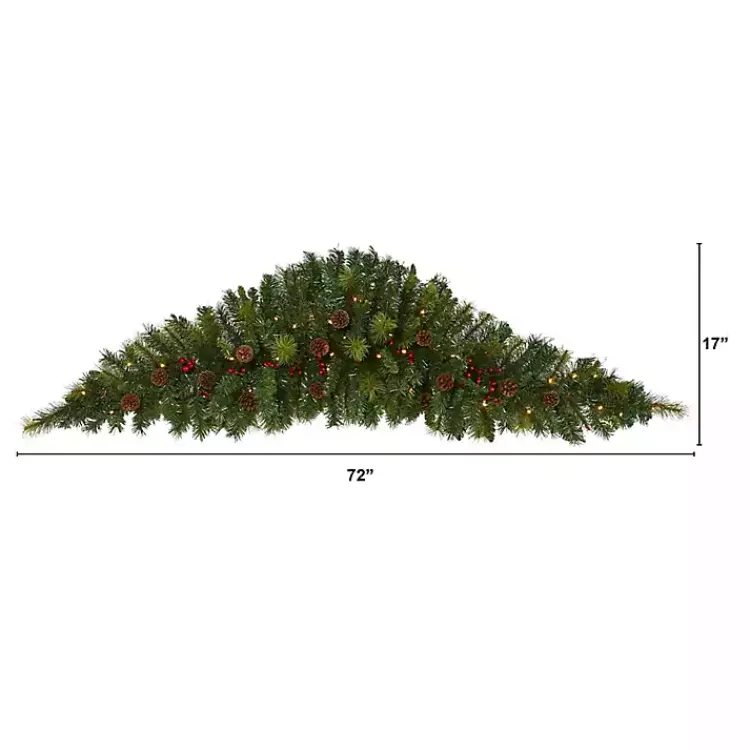 Online Pine and Berry LED Swag Christmas Wreaths