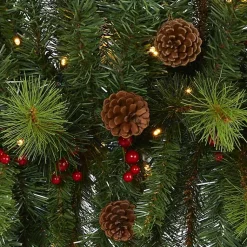 Online Pine and Berry LED Swag Christmas Wreaths