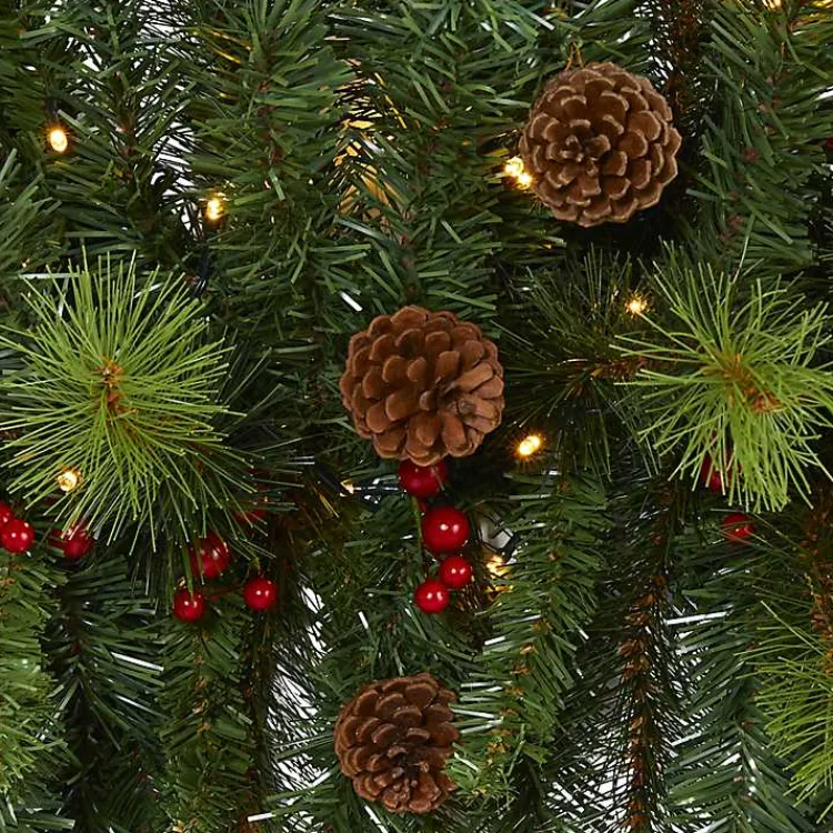 Online Pine and Berry LED Swag Christmas Wreaths