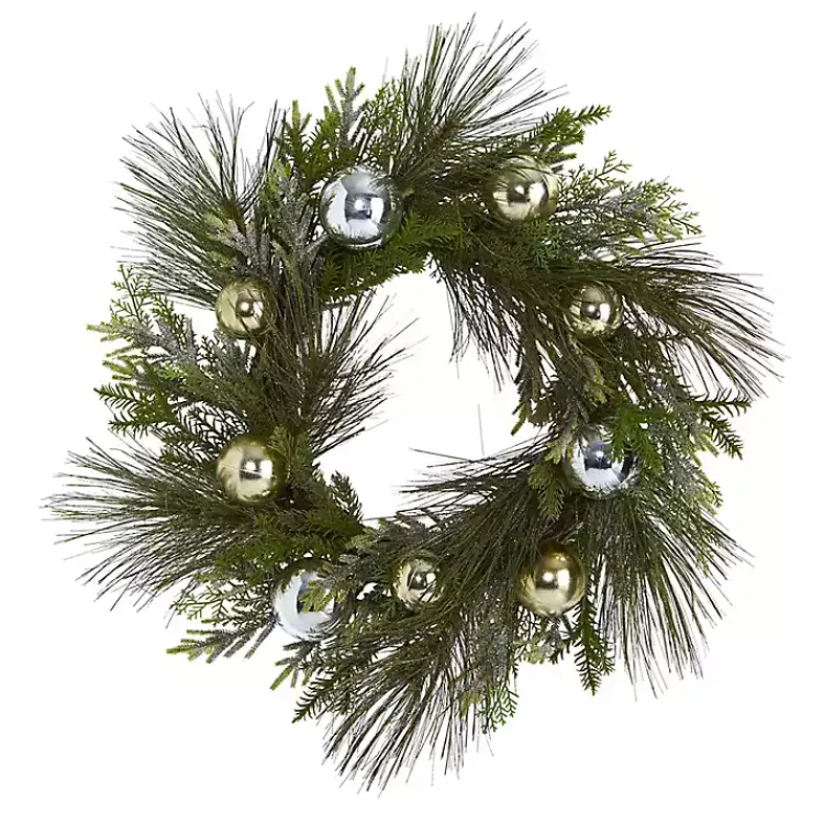 Hot Pine Mix and Ornament Wreath Christmas Wreaths