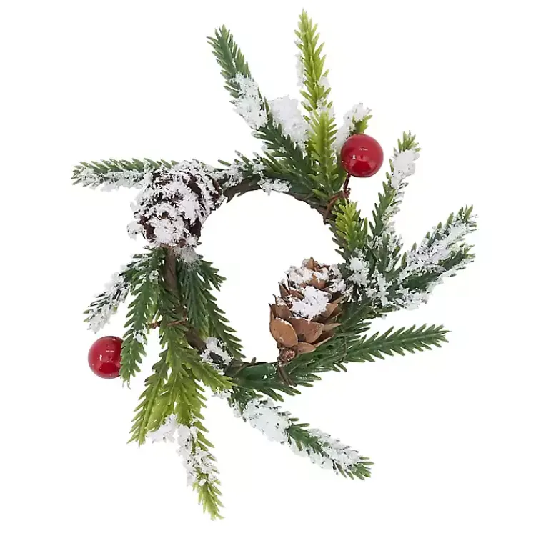 Kirklands Home Table Linens|Pineberry Christmas Wreath Napkin Rings, Set of 4