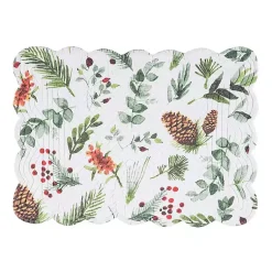 Clearance Pinecone and Plaid Reversible Placemats, Set of 6 Christmas Dining & Entertaining