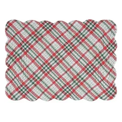 Clearance Pinecone and Plaid Reversible Placemats, Set of 6 Christmas Dining & Entertaining