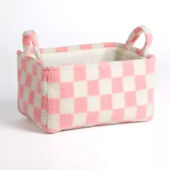 Hot & White Checkered Sherpa Storage Bin Baskets & Boxes