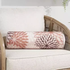 Kirklands Home Outdoor Cushions & Pillows|and Beige Floral Outdoor Bolster Pillow Pink