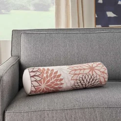 Kirklands Home Outdoor Cushions & Pillows|and Beige Floral Outdoor Bolster Pillow Pink