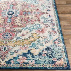 Kirklands Home Area Rugs|Pink and Blue Traditional Medallion Area Rug, 8x12