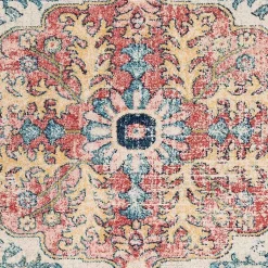 Kirklands Home Area Rugs|Pink and Blue Traditional Medallion Area Rug, 8x12