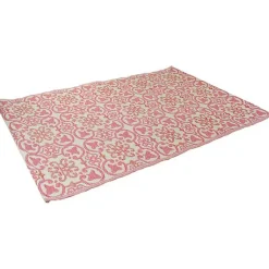 Kirklands Home Outdoor Rugs|Pink and Cream Floral Tile Outdoor Area Rug, 4x6