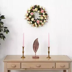 New Pink and Ivory Roses Wreath Wreaths