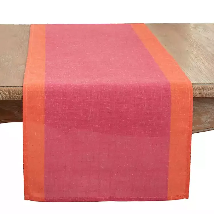Kirklands Home Table Linens|Pink and Orange Colorblock Table Runner