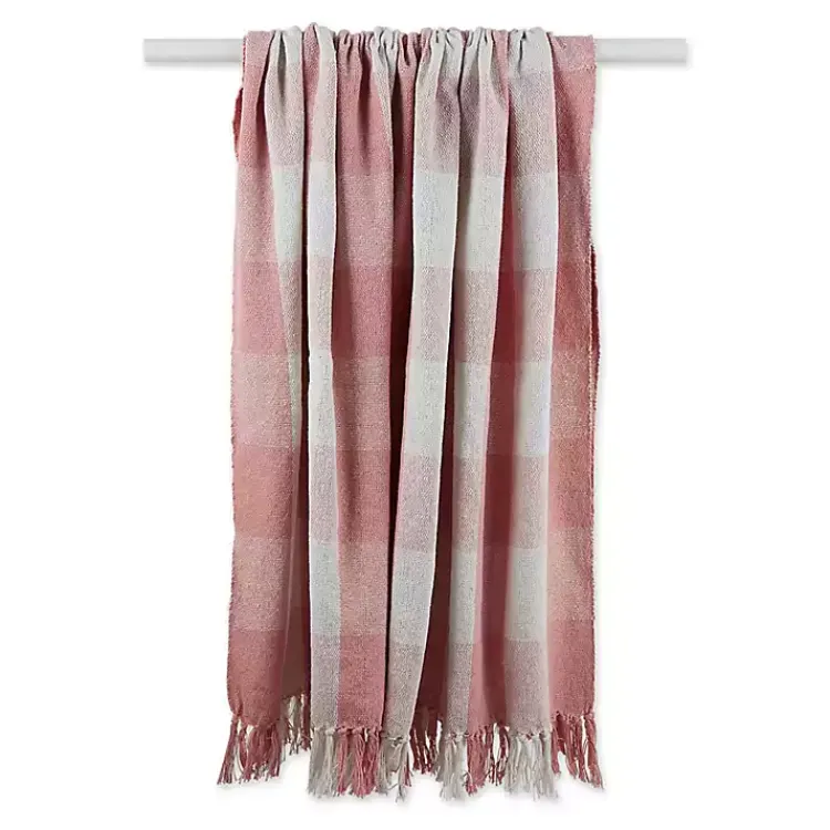 Best Pink and White Buffalo Check Throw Blankets & Throws
