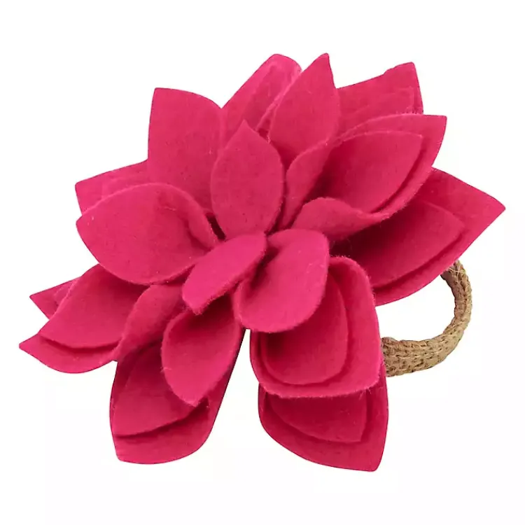 Kirklands Home Table Linens|Blossom Napkin Rings, Set of 4 Pink