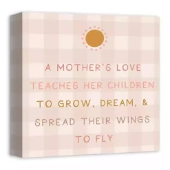 Kirklands Home Wall Quotes & Signs|Checkered A Mother's Love Canvas Art Print Pink