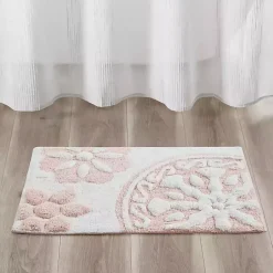 Kirklands Home Bathroom Rugs|Cotton Tufted Medallion Bath Mat, 30 in. Pink