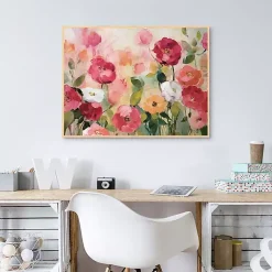 Kirklands Home Canvas Art|Extract Framed Canvas Art Print Pink