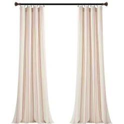 Kirklands Home Curtains & Drapes|Farmhouse Stripe Curtain Panel Set, 84 in. Pink