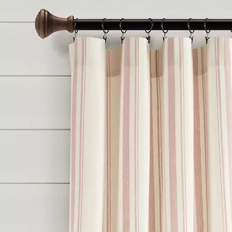 Kirklands Home Curtains & Drapes|Farmhouse Stripe Curtain Panel Set, 84 in. Pink