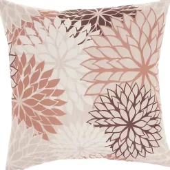 Kirklands Home Outdoor Cushions & Pillows|Floral Chevron Outdoor Throw Pillow Pink