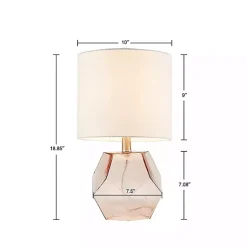 Kirklands Home Table Lamps|Pink Glass Stella Table Lamp White
