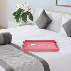 Outlet Pink Happy Valentine's Day Wood Tray Valentines Day Decorations