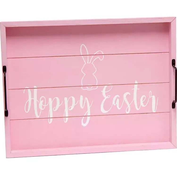 Online Hoppy Easter Wood Tray Easter Decorations