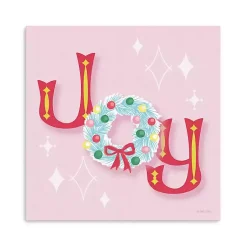 Discount Pink Joy Wreath Canvas Print Christmas Art & Wall Decor