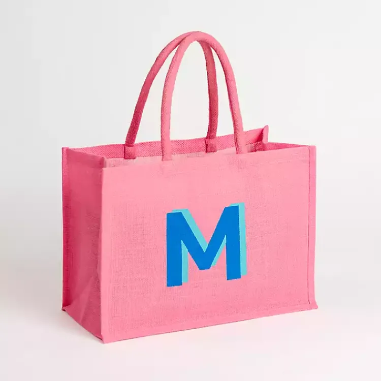 Discount Monogram M Jute Tote Bag Monogram Seasonal Decor