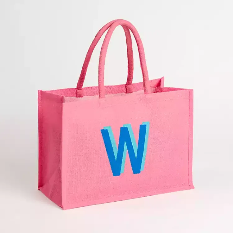 Discount Monogram W Jute Tote Bag Monogram Seasonal Decor