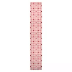 Kirklands Home Table Linens|Pink Plaid Hearts Table Runner, 72 in.