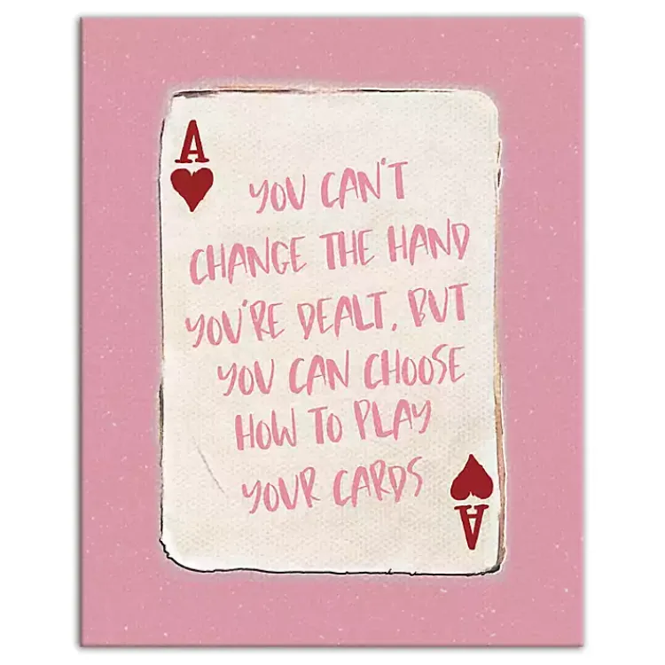 Kirklands Home Wall Quotes & Signs|Playing Card Canvas Art Print Pink