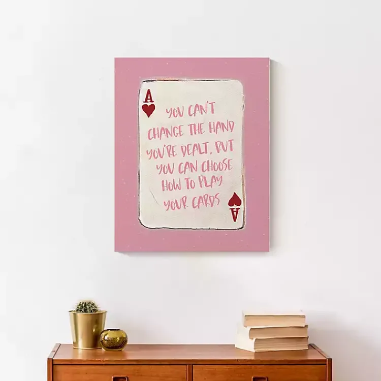 Kirklands Home Wall Quotes & Signs|Playing Card Canvas Art Print Pink