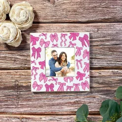Discount Pink Preppy Bows Picture Frame Picture Frames